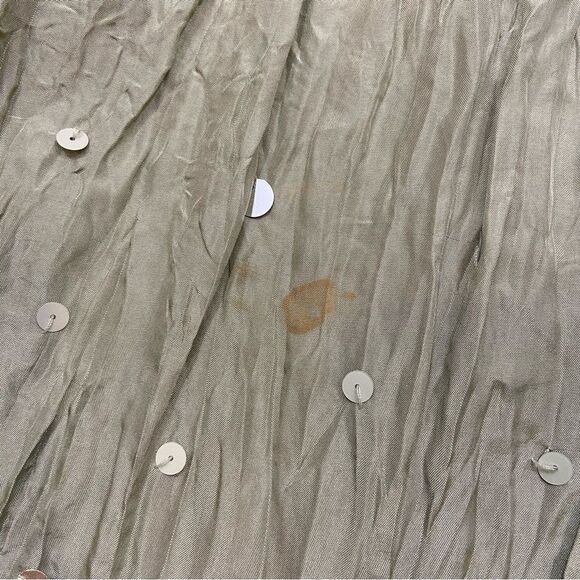 Vintage H&M silk Sage Green Midi Skirt with Sequins‎ Size 14 - Picture 8 of 8